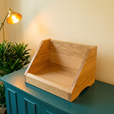 Lp opberg box (handgemaakt eikenhout)